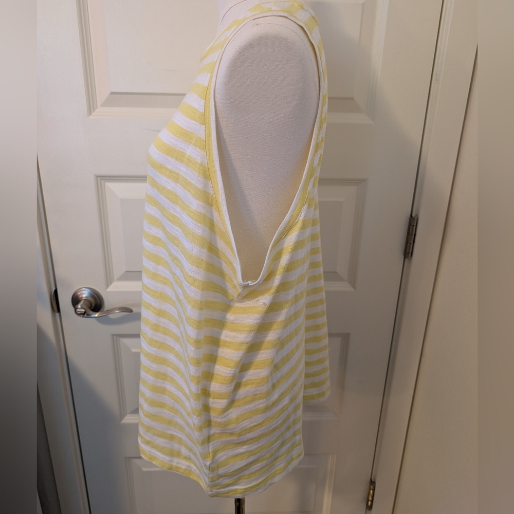 CASLON Tank Top Yellow and White Stripes Plus Size 1X NWOT - Picture 2 of 9